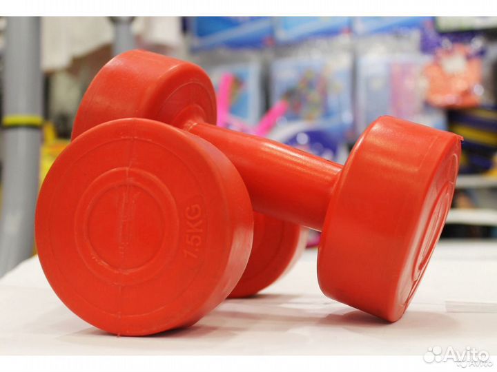 Гантель для фитнеса, гантель резиновая 1,5 кг