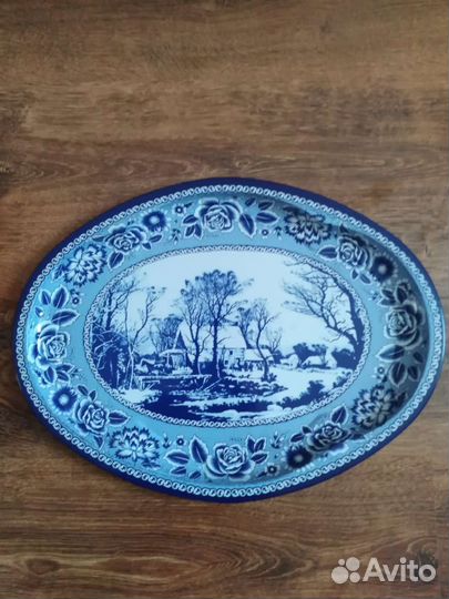 Поднос жестяной(Гжель)