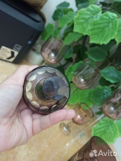 Рюмка фужеры на длинной ножке цветное стекло СССР