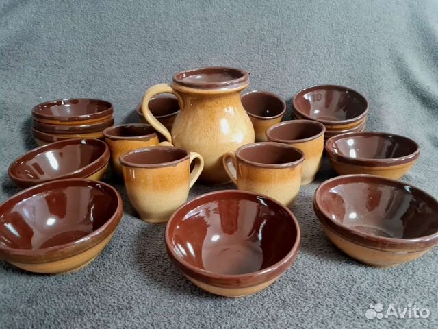 Набор столовой посуды глинняный