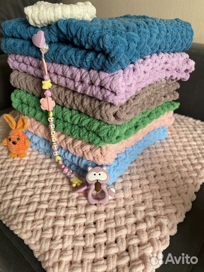 Плед детский вязаный ручная работа