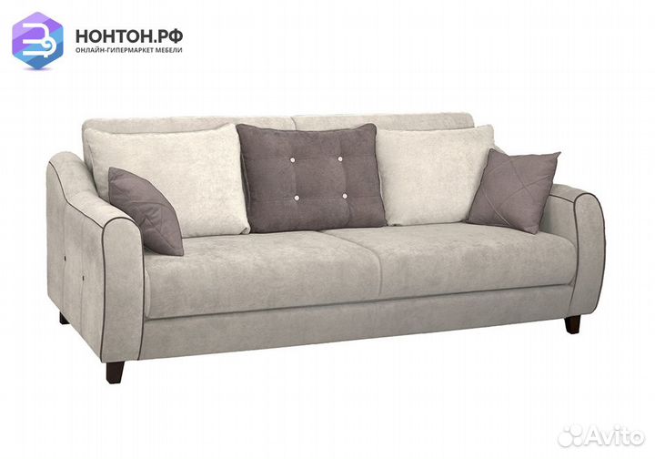 Диван книжка Френсис светло-бежевый / коричневый