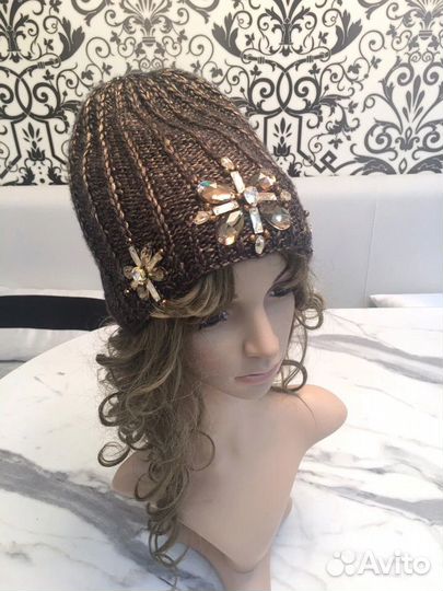 Шапка женская вязаная ручная работа