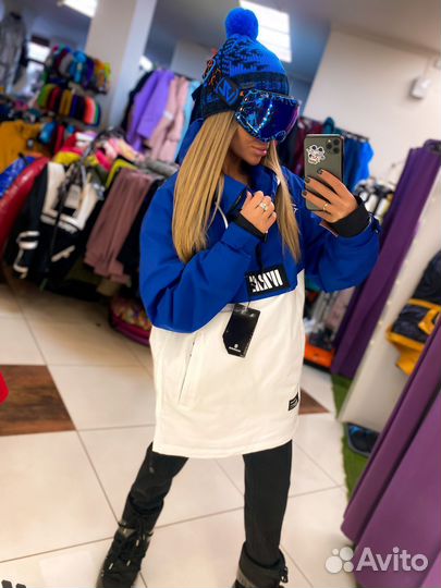 Анорак горнолыжный\сноубордический синий