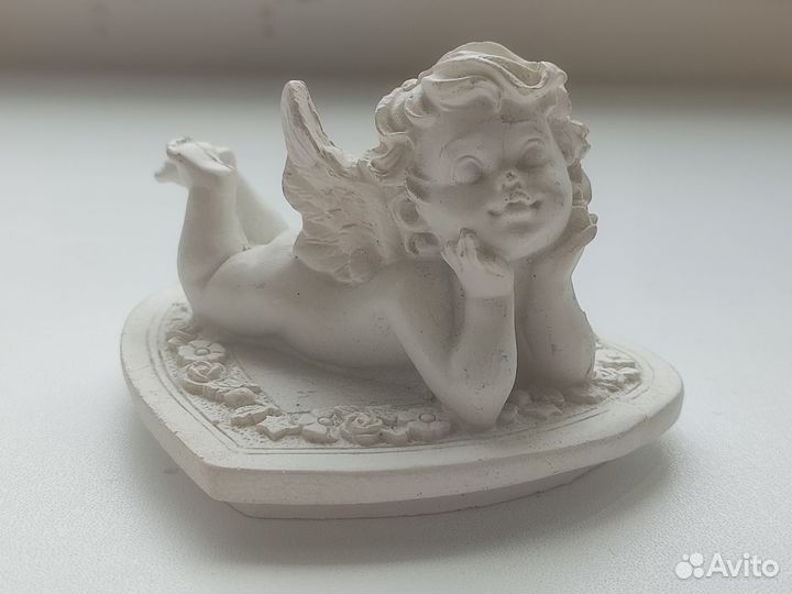 Шкатулка гипс Сердце, Ангел