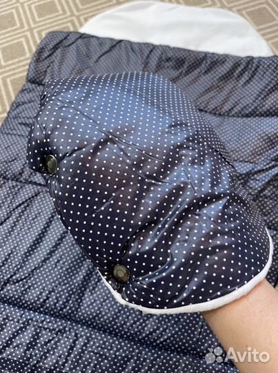 Новенький конверт в коляску и муфточки для рук