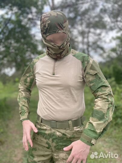 Костюм тактических военный мох / черный