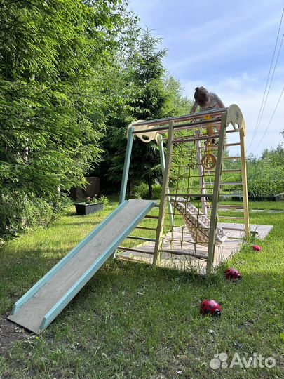 Деревянный детский спортивный комплекс для улицы