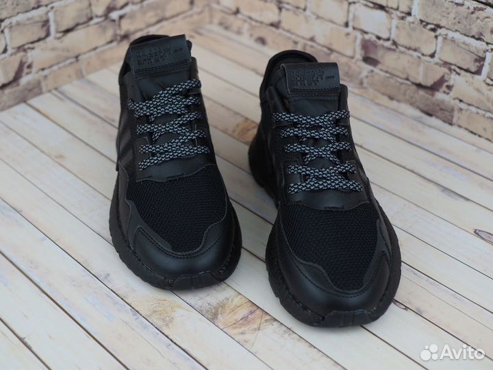 Кроссовки adidas nite jogger черные lux comfort