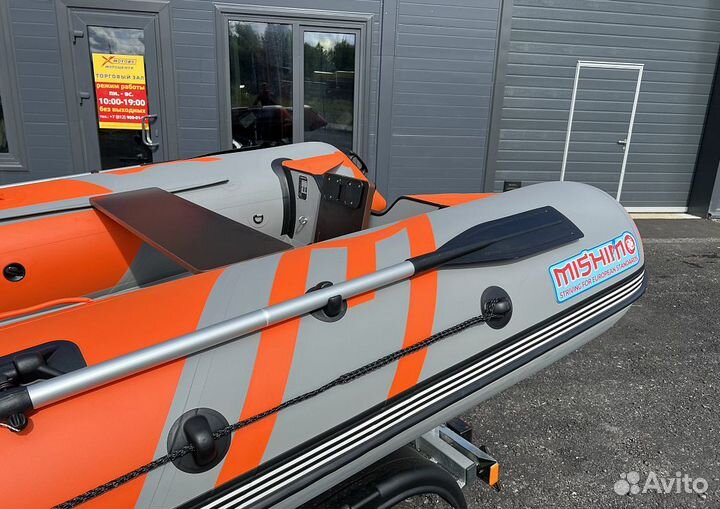 Лодка mishimo river JET 390 под водомет оранж-сер