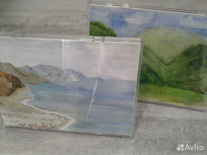 Рамки пластиковые 2 шт с авторской акварелью