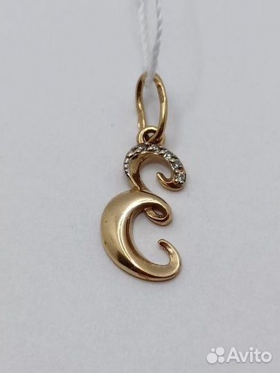 Золотая подвеска с фианитом
