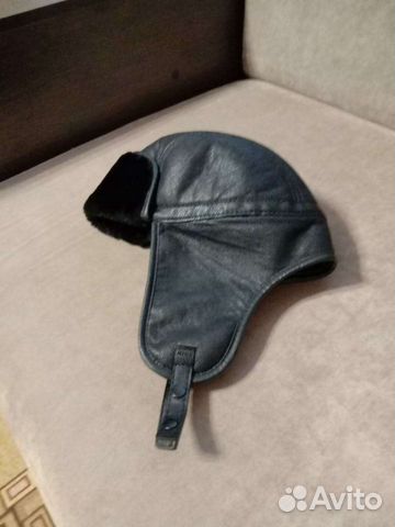 Шапка новая натуральная кожа и натуральный мех