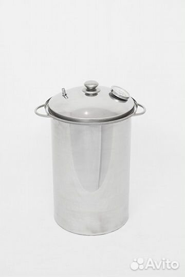 Вертикальная коптильня с гидрозатвором и термометр