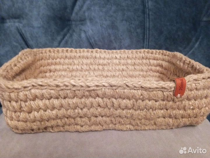 Корзина плетеная из джута