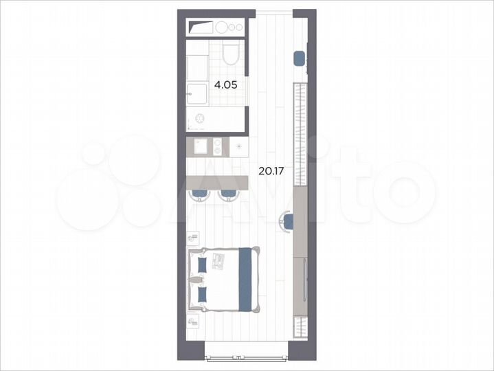Апартаменты-студия, 27,2 м², 3/14 эт.
