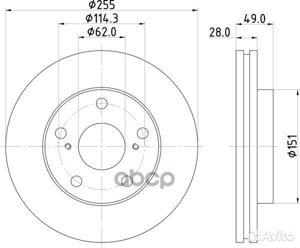 Диск тормозной перед toyota camry (V1 ) 2