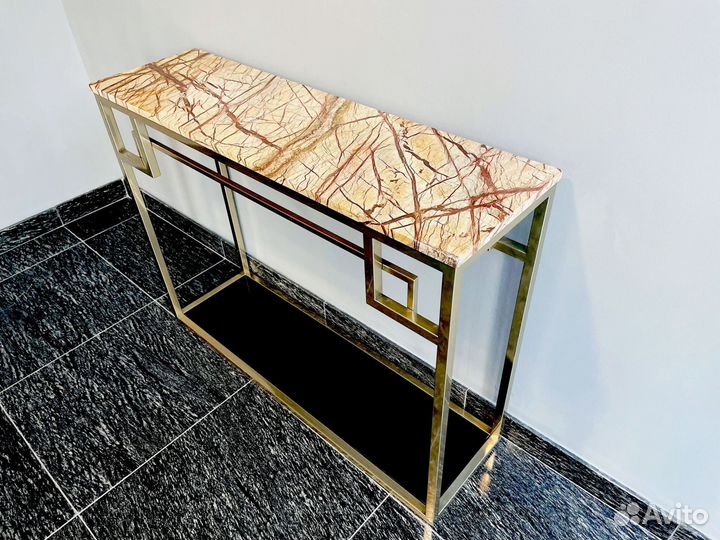 Консоли из натурального камня и стекла