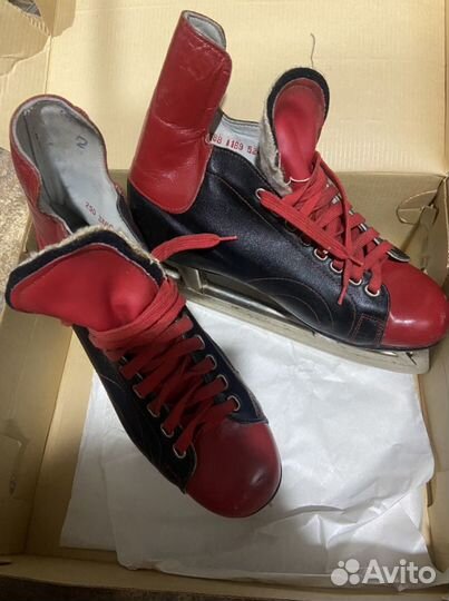 Коньки хоккейные, кожаные, Мужские на 38 размер