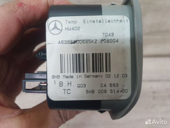 Блок управления отопителем Mercedes-Benz Vito W639