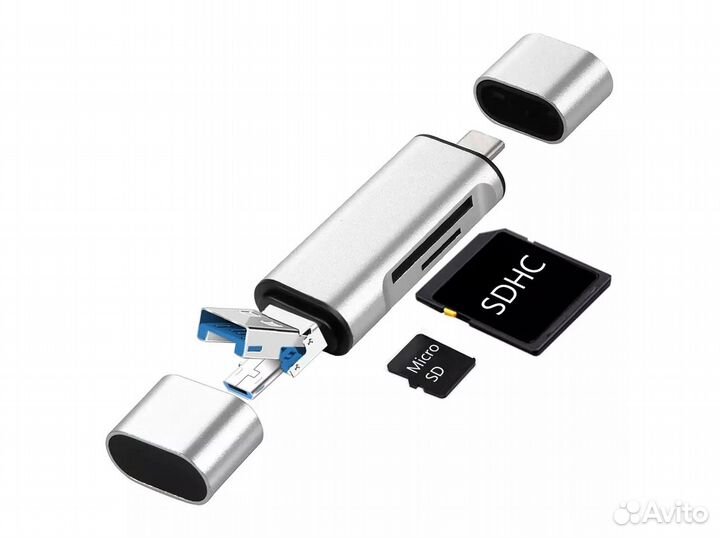 Картридер для SD / microSD карт с Type-C