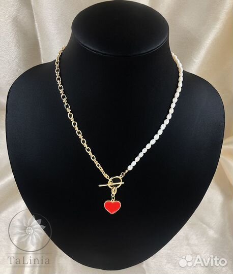 Чокер с натуральным жемчугом и подвеской