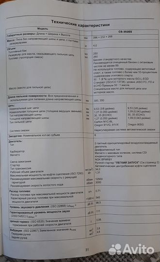 Бензопила echo