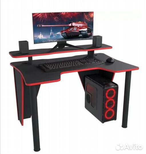 Компьютер красный чёрный