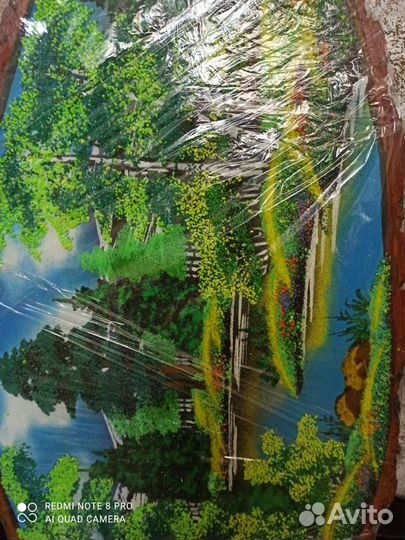 Картина на срезе дерева