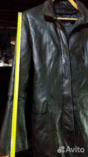 Кожаный плащ женский