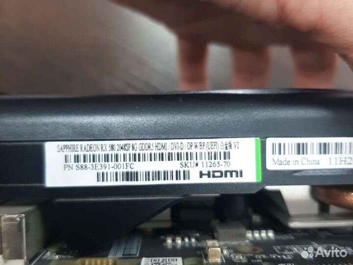 Видеокарта Sapphire nitro RX 580 8 Gb