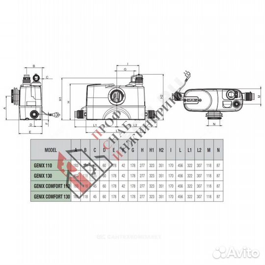 Установка канализационная genix 130 DAB 60161880