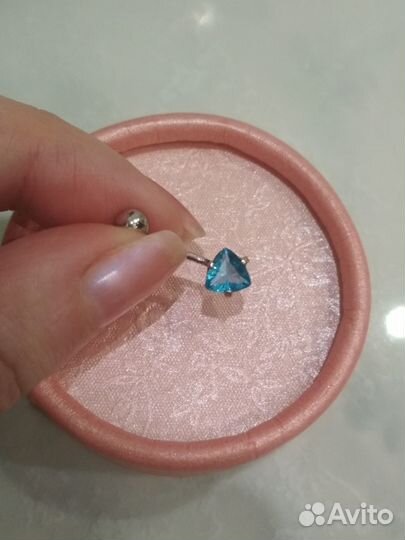 Пирсинг для пупка серебряный с алпанитом