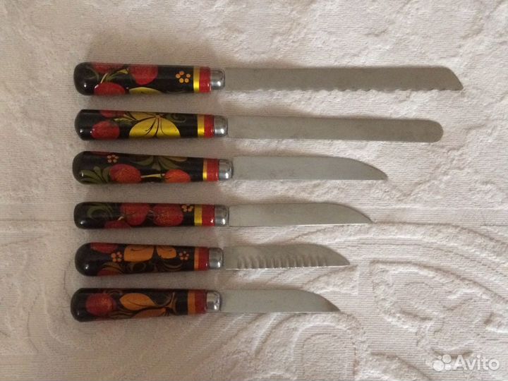 Набор столовых ножей Хохлома СССР