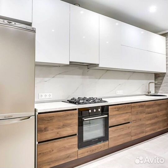 Прямая кухня с мдф фасадами