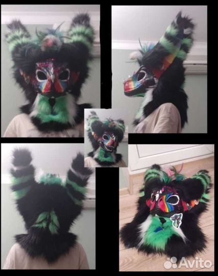 Дракон/раптор/фурсьют/маска на голову на заказ