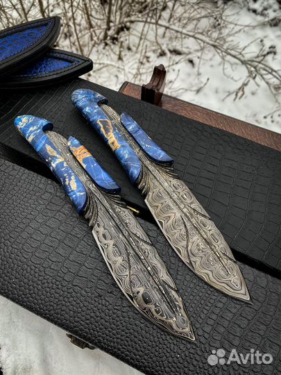 Нож Перо из дамасской стали