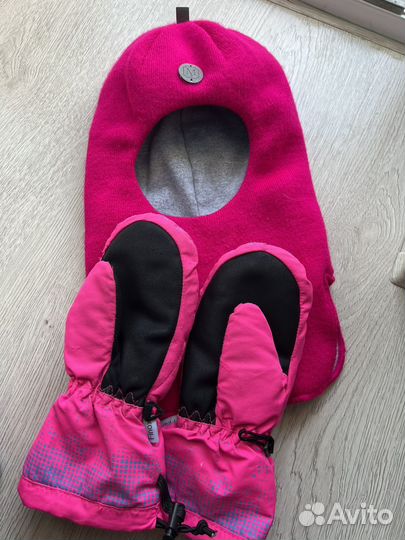 Шапка шлем и краги на 6 лет