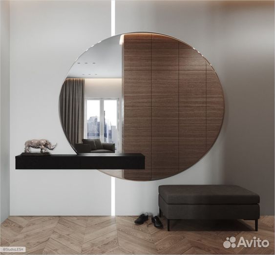 Зеркало парящее светящееся в коридор прихожую