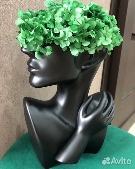 Кашпо голова/Ваза интерьерная/Ваза лицо