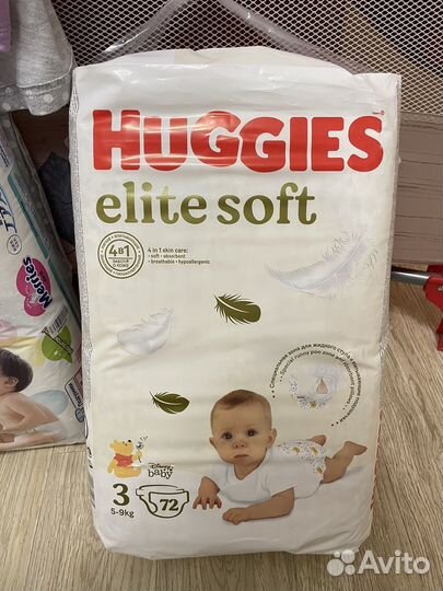 Подгузники huggies elite soft 3