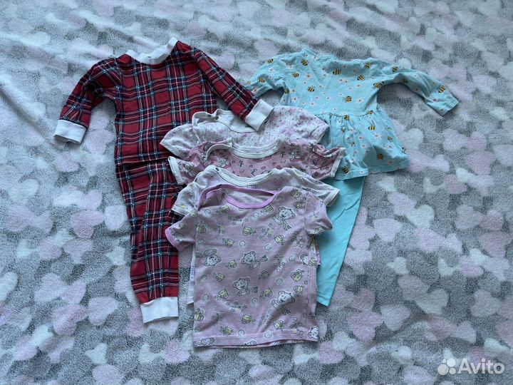 Вещи пакетом на девочку 80 86 92
