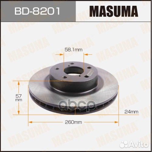 Диск тормозной masuma front impreza 92-07 уп