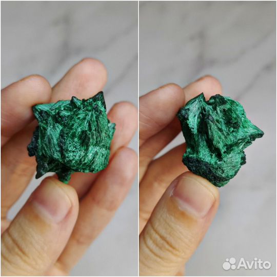 Натуральный малахит плисовый необработанный