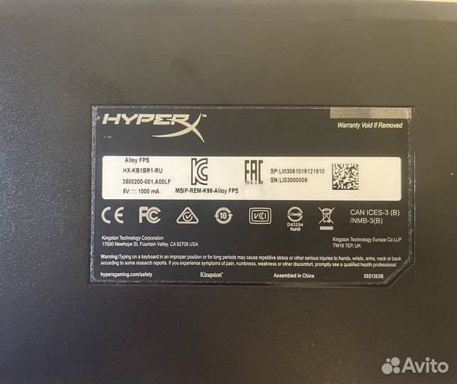 Клавиатура hyperx alloy fps Cherry MX Brown