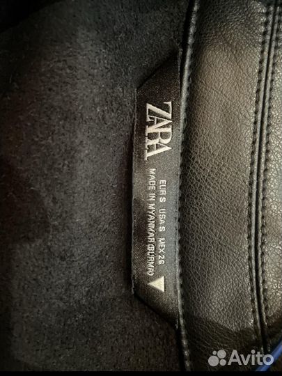 Новое кожаное платье рубашка zara