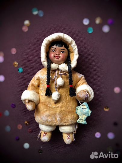 Ватная игрушка Эскимос чукча якутка