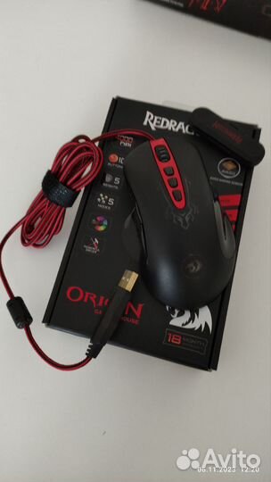 Мышь проводная Redragon Origin черный
