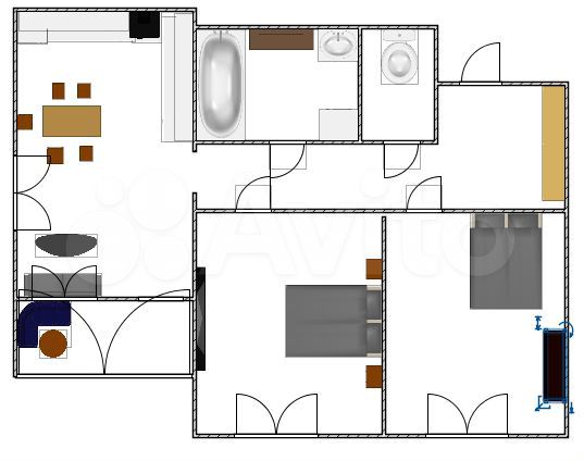 3-к. квартира, 60 м², 15/20 эт.