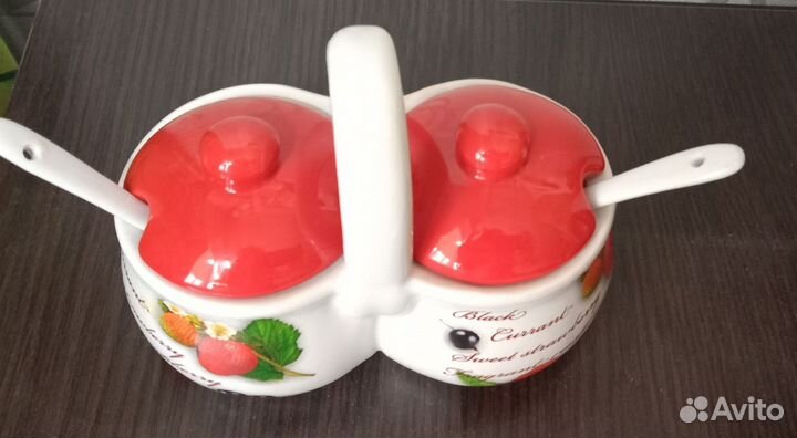 Набор для сахара, соли, варенья, ложка-подставка